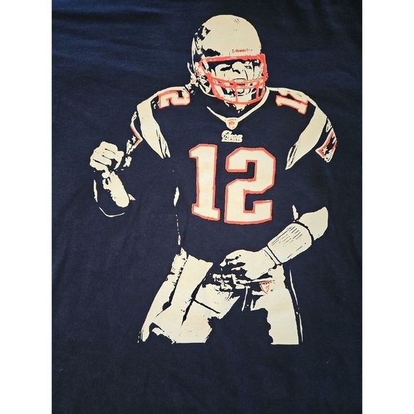 Vintage TOM BRADY New England Patriots #12 T-Shirt XL VTG NFL Silhouette Uniform - Picture 4 of 8